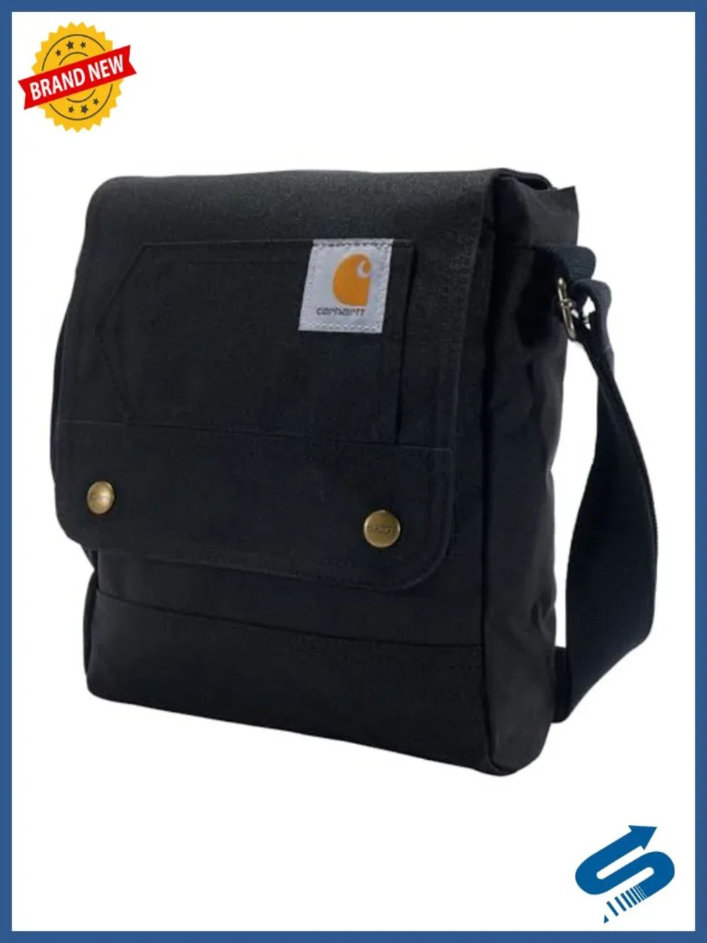 Crossbody Snap Bag, 600D Polyester, Adjustable Strap, 15